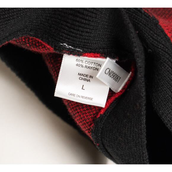 New York and Company Red Black Sweater Size Large - Picture 6 of 7